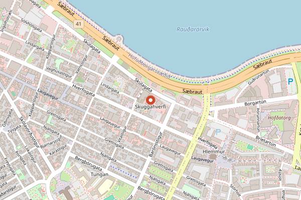 Map showing Kex Hostel Bar in Reykjavik