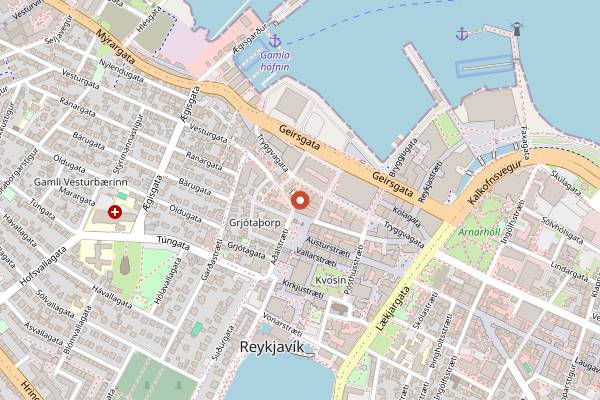 Map showing Microbar in Reykjavik