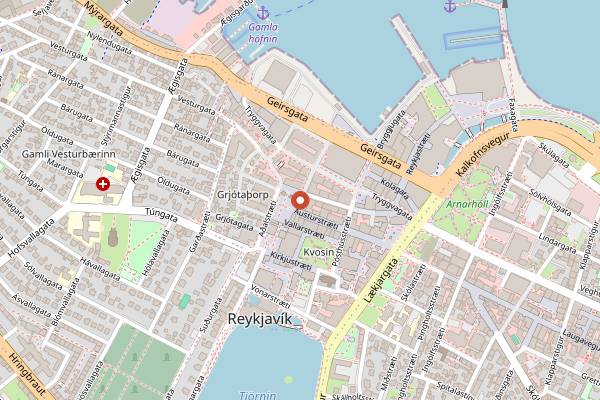 Map showing Pablo Discobar in Reykjavik