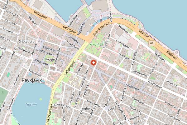 Map showing Petersen Svitan in Reykjavik