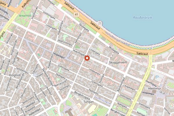 Map showing Hradlestin in Reykjavik