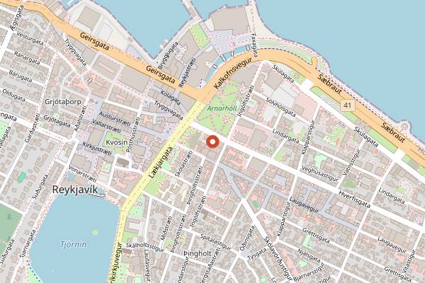 Map showing Kastrup in Reykjavik
