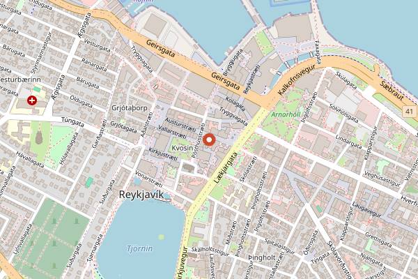 Map showing Dirty Burger and Ribs in Reykjavik