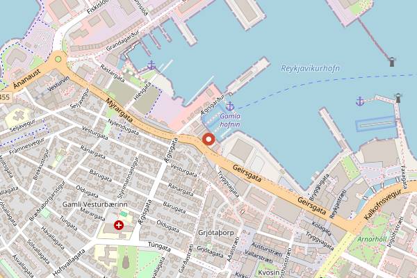 Map showing Cafe Haiti in Reykjavik