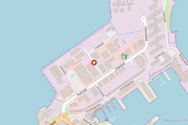Map showing Kaffi Grandi in Reykjavik