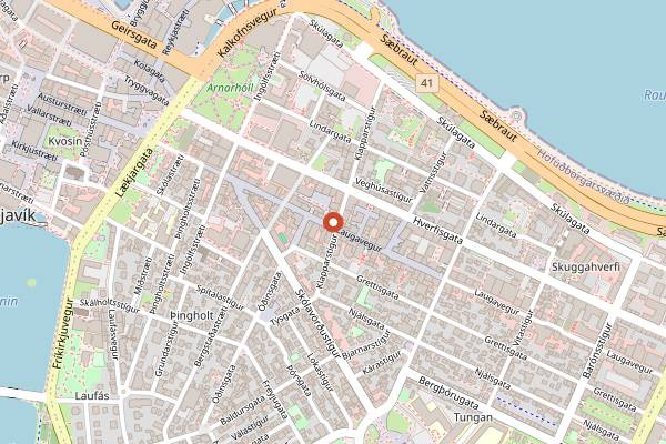 Map showing Kaffibrennslan in Reykjavik