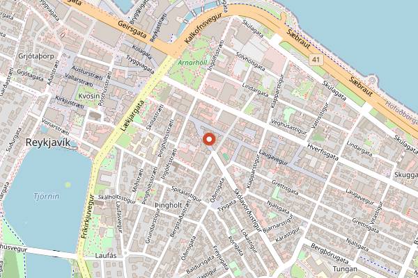 Map showing Mokka Kaffi in Reykjavik