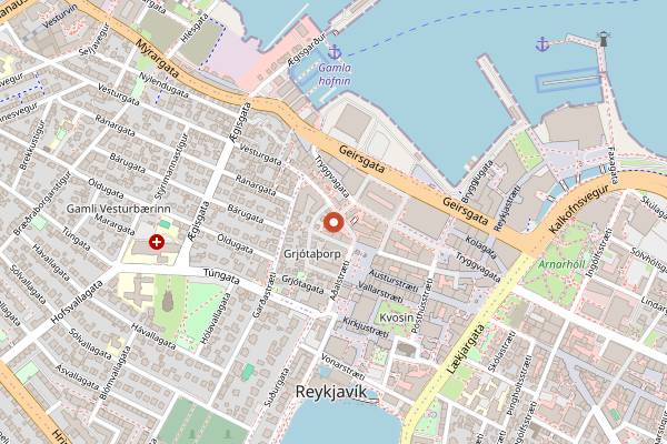 Map showing Stofan Cafe in Reykjavik