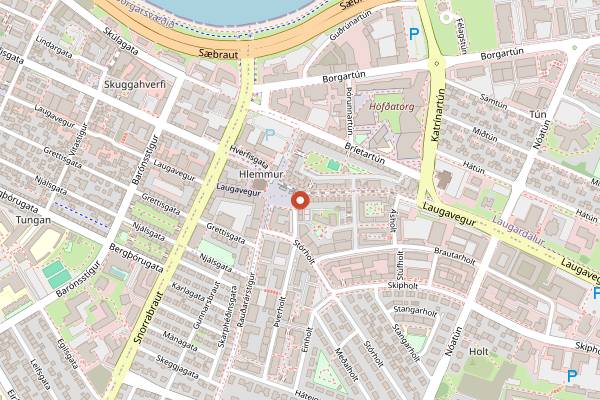 Map showing Devito's Pizza in Reykjavik