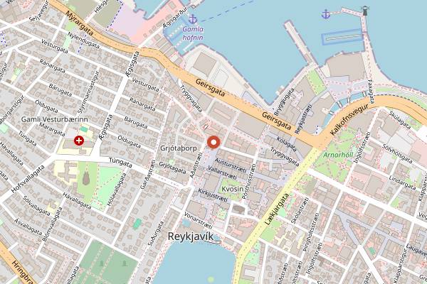 Map showing Saeta Svinid in Reykjavik