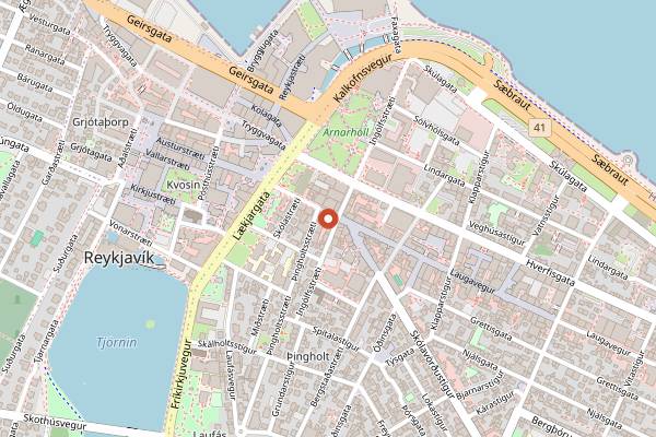Map showing Kaffitar in Reykjavik