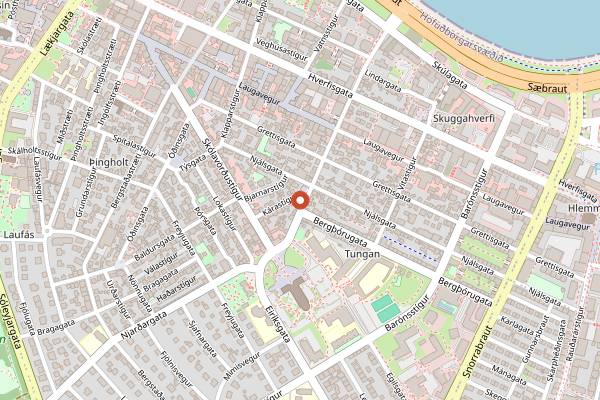 Map showing Reykjavik Roasters in Reykjavik