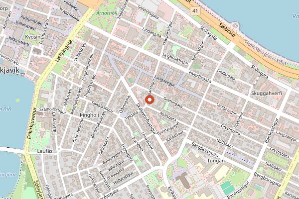 Map showing Gardurinn in Reykjavik