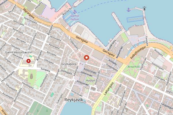Map showing Veganaes in Reykjavik