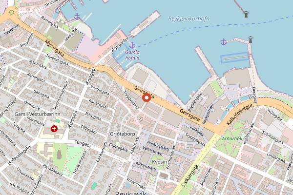 Map showing Annual Icelandic Beer Festival in Reykjavik