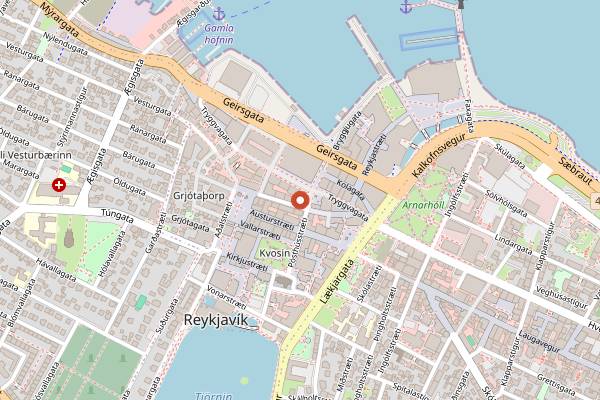 Map showing Brut in Reykjavik