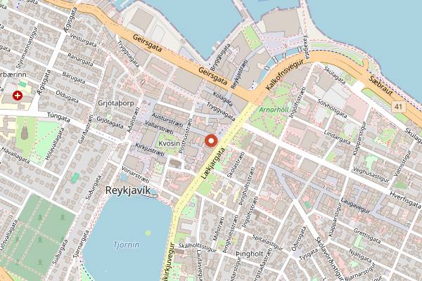 Map showing Grillmarkadurinn in Reykjavik