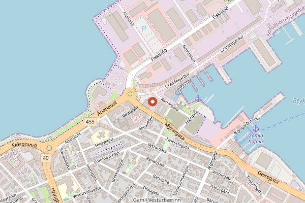 Map showing Matur og Drykkur in Reykjavik