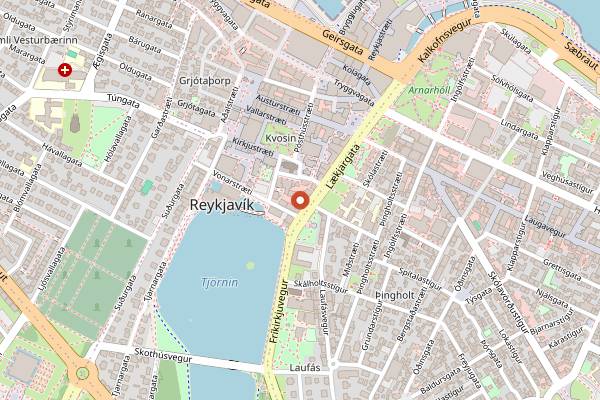 Map showing Froken Reykjavik Kitchen and Bar in Reykjavik