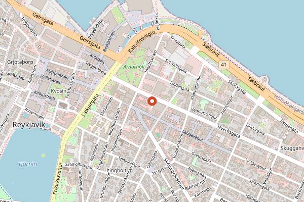 Map showing Mikki Refur in Reykjavik