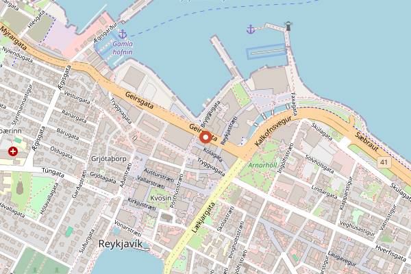 Map showing Saegreifinn in Reykjavik