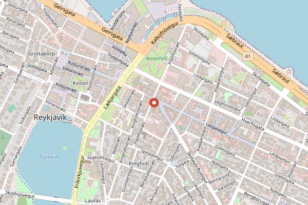 Map showing Prikid in Reykjavik