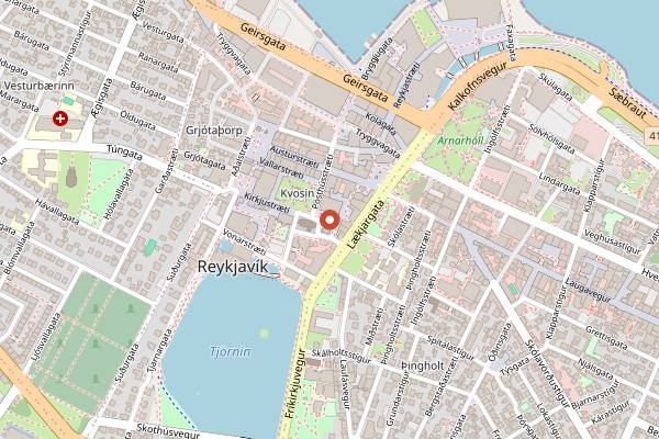 Map showing Posthus Food Hall in Reykjavik