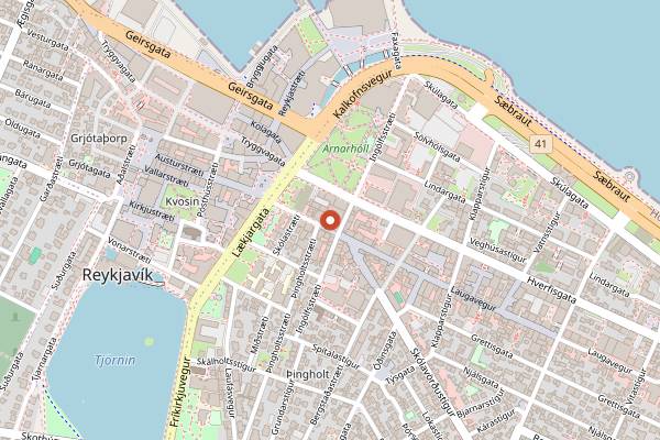 Map showing Loft Hostel Bar in Reykjavik