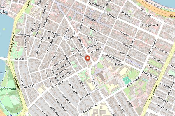 Map showing Kol Restaurant in Reykjavik