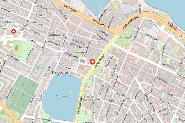 Map showing Messinn in Reykjavik