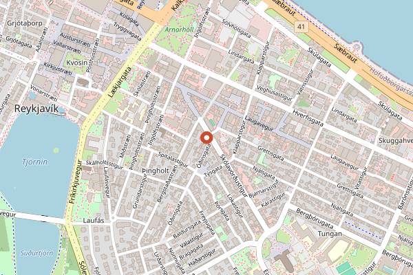 Map showing Sjavargrillid in Reykjavik