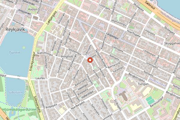Map showing Snaps Bistro in Reykjavik