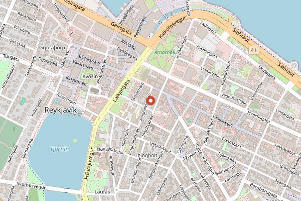 Map showing Sushi Social in Reykjavik
