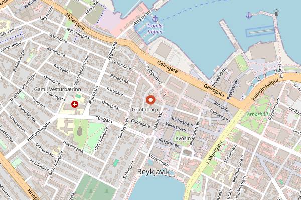 Map showing Tapas Barinn in Reykjavik