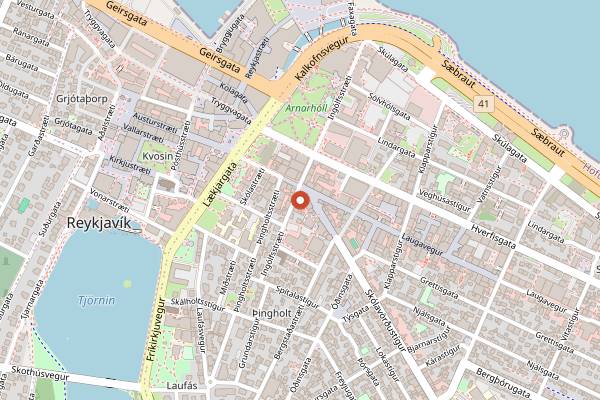 Map showing Hlollabatar in Reykjavik
