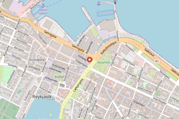 Map showing Lobster Hut in Reykjavik