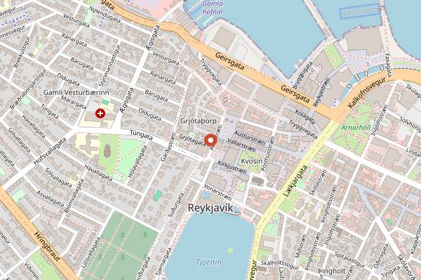 Map showing Uppi in Reykjavik