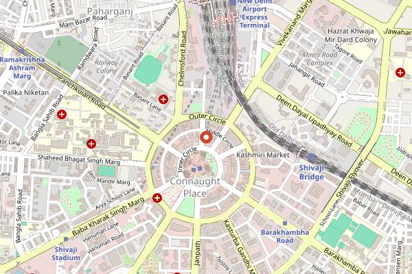 Map showing Ministry of Beer in Delhi