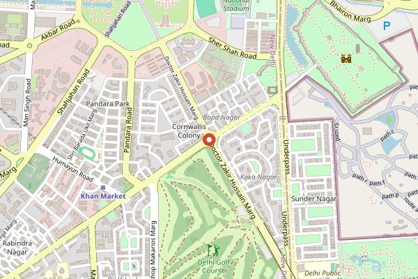 Map showing Threesixty° in Delhi