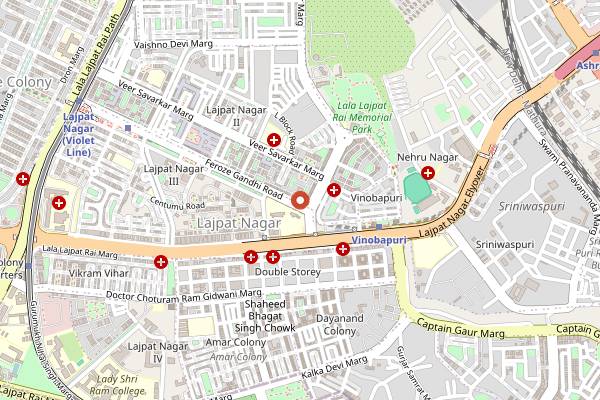 Map showing Moolchand Parantha in Delhi