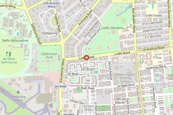 Map showing National Street Food Festival in Delhi
