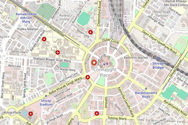 Map showing New Delhi Food Tour in Delhi