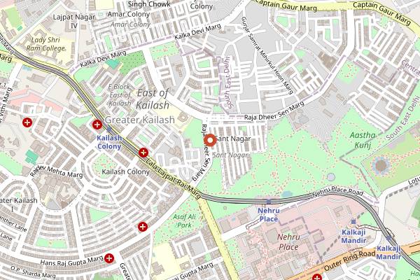 Map showing Govinda's in Delhi