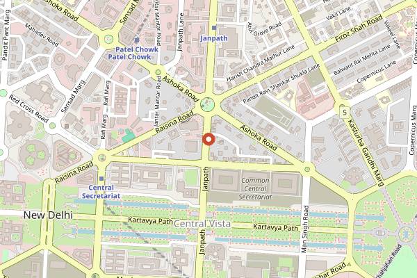 Map showing The One, Le Meridien New Delhi in Delhi