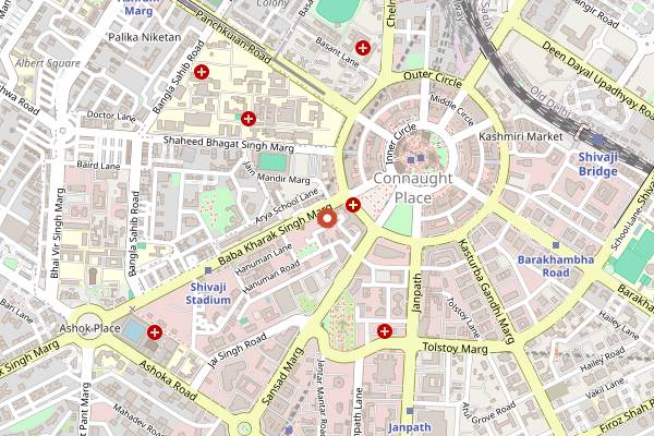 Map showing Indian Coffee House in Delhi