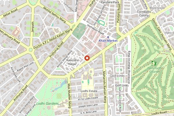 Map showing The Big Chill in Delhi