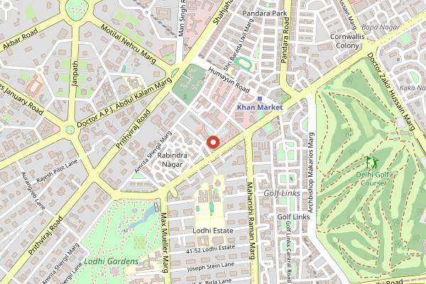 Map showing Perch Wine & Coffee Bar in Delhi