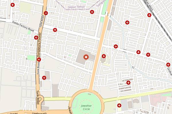 Map showing The Library in Jaipur