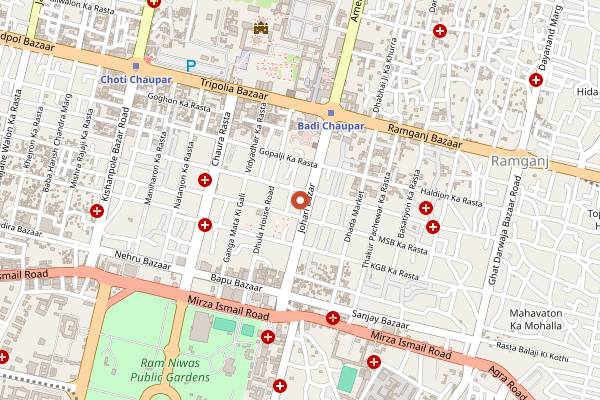 Map showing Laxmi Misthan Bhandar (LMB) in Jaipur