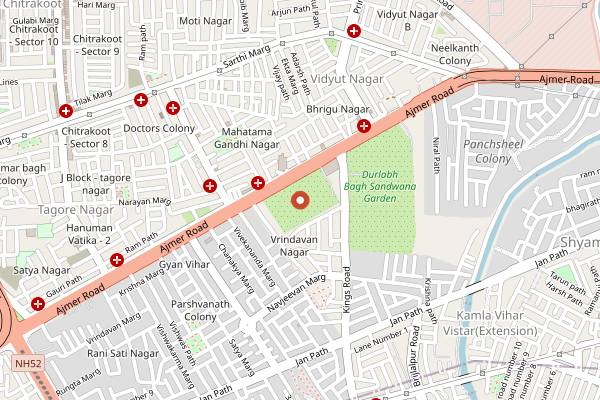 Map showing RJ14 in Jaipur